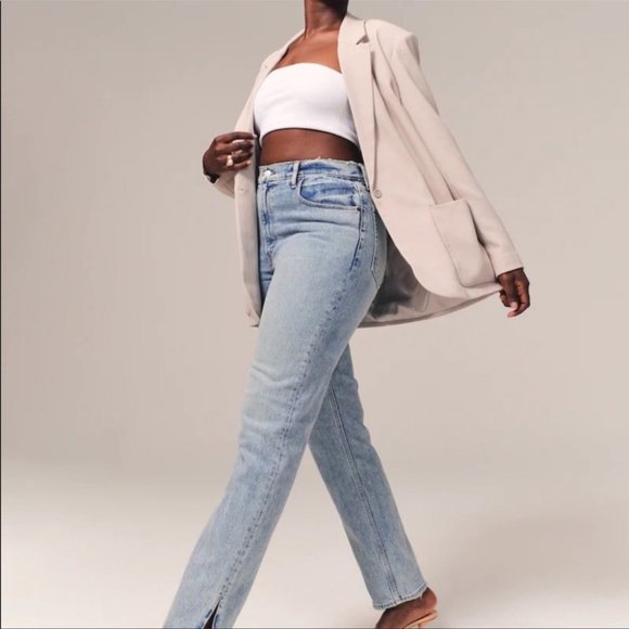 Abercrombie & Fitch Womens Curve Love Ultra High Rise 90s Straight Jean Size 26 - Picture 3 of 10